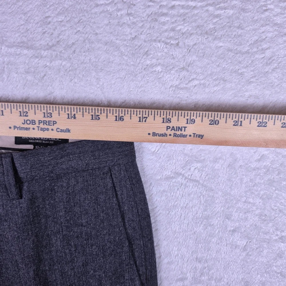 Banana Republic Tailored Slim Fit Mens 32/32 Grey Wool Flannel Dress Pants
